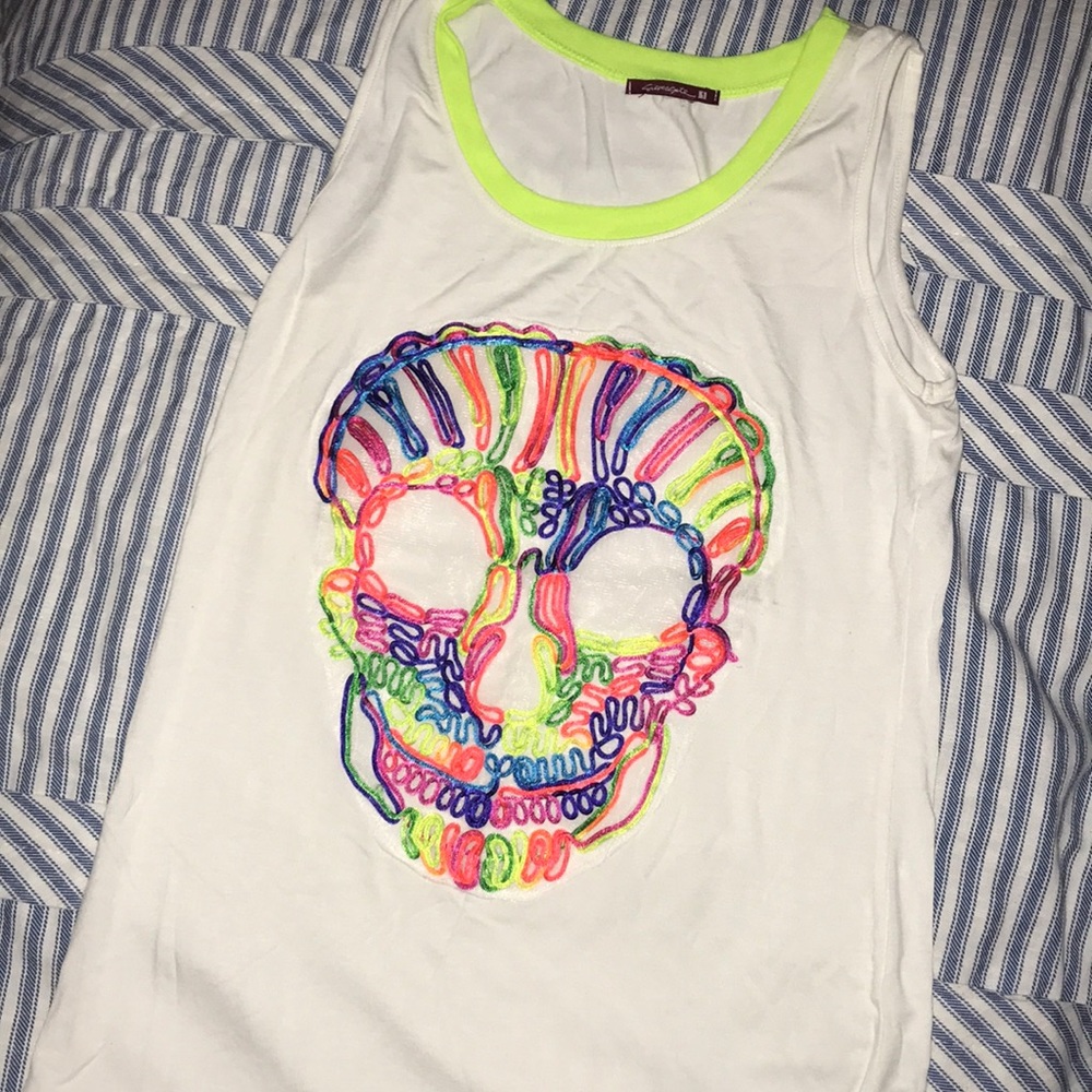 Rainbow skull tank top
